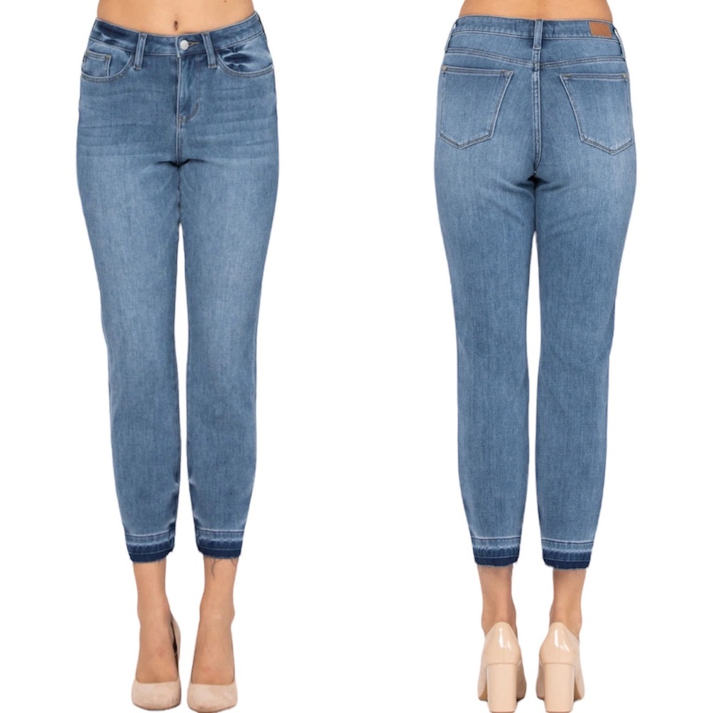 NWT Judy Blue Therma Denim Boyfriend Fit High Waist Medium Wash Jeans Size 0